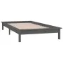 Bed frame with LED solid gray wood 100x200 cm by , Beds and slatted bases - Ref: Foro24-820598, Price: 138,56 €, Discount: %