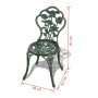 Mesa y sillas bistró de jardín 3 piezas aluminio fundido verde de vidaXL, Conjuntos de jardín - Ref: Foro24-42164, Precio: 18...