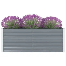 Gray galvanized steel elevated planter 160x80x45 cm by , Pots and planters - Ref: Foro24-47011, Price: 56,37 €, Discount: %