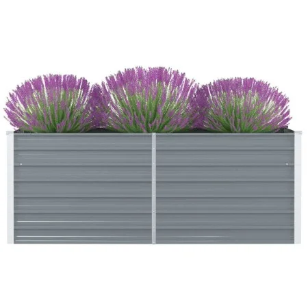 Gray galvanized steel elevated planter 160x80x45 cm by , Pots and planters - Ref: Foro24-47011, Price: 56,37 €, Discount: %