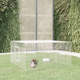 Galvanized iron rabbit cage 110x110x55 cm by , Cages and habitats for small animals - Ref: Foro24-171562, Price: 38,79 €, Dis...