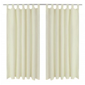 2 cortinas micro-satinadas con trabillas 140 x 245 cm