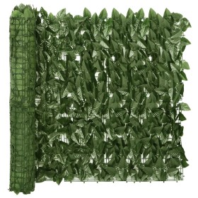 Toldo para balcón con hojas verde oscuro 400x75 cm
