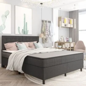 Box spring bed dark gray fabric 160x200 cm by , Beds and slatted bases - Ref: Foro24-3054795, Price: 701,26 €, Discount: %