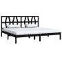 Solid black pine wood bed frame 200x200 cm by , Beds and slatted bases - Ref: Foro24-3104022, Price: 161,83 €, Discount: %