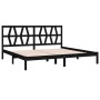 Solid black pine wood bed frame 200x200 cm by , Beds and slatted bases - Ref: Foro24-3104022, Price: 161,83 €, Discount: %