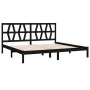 Solid black pine wood bed frame 200x200 cm by , Beds and slatted bases - Ref: Foro24-3104022, Price: 159,79 €, Discount: %