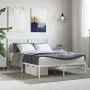 Estructura de cama de metal con cabecero blanca 120x200 cm de , Camas y somieres - Ref: Foro24-355510, Precio: 94,91 €, Descu...