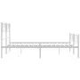 Metal bed frame with headboard and white footboard 120x190 cm by , Beds and slatted bases - Ref: Foro24-355527, Price: 115,78...