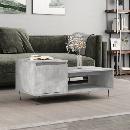 Concrete gray plywood coffee table 100x50x45 cm by , Coffee table - Ref: Foro24-830832, Price: 46,88 €, Discount: %