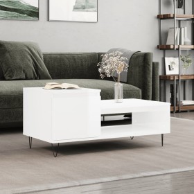 Couchtisch aus glänzend weißem Sperrholz, 100 x 50 x 45 cm von , Couchtisch - Ref: Foro24-830830, Preis: 59,73 €, Rabatt: %