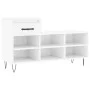 Mueble zapatero madera contrachapada blanco brillo 102x36x60 cm de , Zapateros y organizadores de calzado - Ref: Foro24-83136...