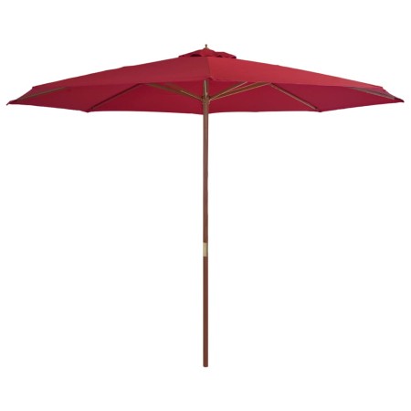 Garden umbrella with wooden pole 350 cm burgundy by , Umbrellas - Ref: Foro24-44531, Price: 126,45 €, Discount: %