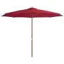 Garden umbrella with wooden pole 350 cm burgundy by , Umbrellas - Ref: Foro24-44531, Price: 127,05 €, Discount: %