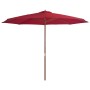 Sombrilla de jardín con palo de madera 350 cm burdeos de , Sombrillas - Ref: Foro24-44531, Precio: 126,45 €, Descuento: %