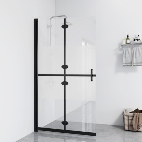 Mampara de ducha plegable vidrio ESG medio esmerilado 110x190cm