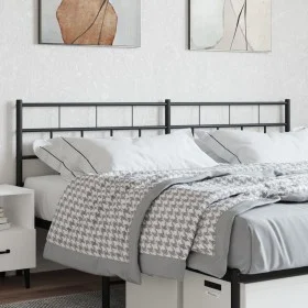 Black metal headboard 193 cm by , Headboards and footboards - Ref: Foro24-355696, Price: 31,45 €, Discount: %