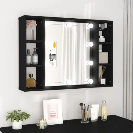 Möbel mit Spiegel und schwarzer LED 76x15x55 cm von , Badezimmerwaschtische - Ref: Foro24-808856, Preis: 56,94 €, Rabatt: %