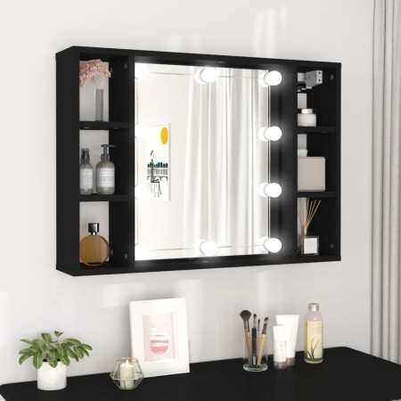 Möbel mit Spiegel und schwarzer LED 76x15x55 cm von , Badezimmerwaschtische - Ref: Foro24-808856, Preis: 57,64 €, Rabatt: %
