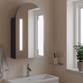 Mueble de baño con espejo arqueado y luz LED gris 42x13x70 cm de , Tocadores de baño - Ref: Foro24-357974, Precio: 125,44 €, ...