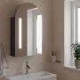 Mueble de baño con espejo arqueado y luz LED gris 42x13x70 cm by , bathroom vanities - Ref: Foro24-357974, Price: 117,87 €, D...