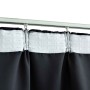 Cortinas opacas con ganchos 2 piezas negro 140x225 cm