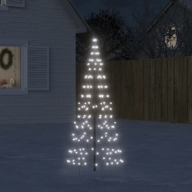 Árbol de Navidad en asta de bandera 200 LED blanco frío 180 cm