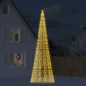Árbol de Navidad en asta bandera 1534 LED blanco cálido 500 cm by , Christmas lights - Ref: Foro24-358116, Price: 101,92 €, D...