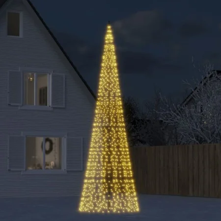 Árbol de Navidad en asta bandera 1534 LED blanco cálido 500 cm by , Christmas lights - Ref: Foro24-358116, Price: 101,92 €, D...