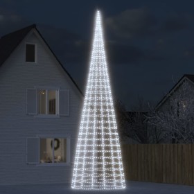 Árbol de Navidad en asta de bandera 3000 LED blanco frío 800 cm