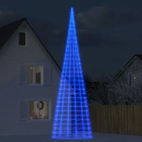 Weihnachtsbaum auf Fahnenmast mit 3000 blauen LED-Lichtern, 800 cm. von , Weihnachtsbeleuchtung - Ref: Foro24-358123, Preis: ...