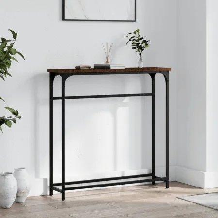 Mesa consola madera de ingeniería marrón roble 75x19,5x75 cm by , Side tables - Ref: Foro24-834139, Price: 39,17 €, Discount: %