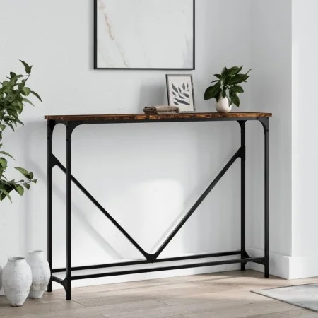 Mesa consola madera de ingeniería roble ahumado 102x22,5x75 cm by , Side tables - Ref: Foro24-834132, Price: 39,16 €, Discoun...