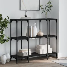 Mesa consola madera de ingeniería negra 102x35x90 cm by , Side tables - Ref: Foro24-834145, Price: 64,44 €, Discount: %