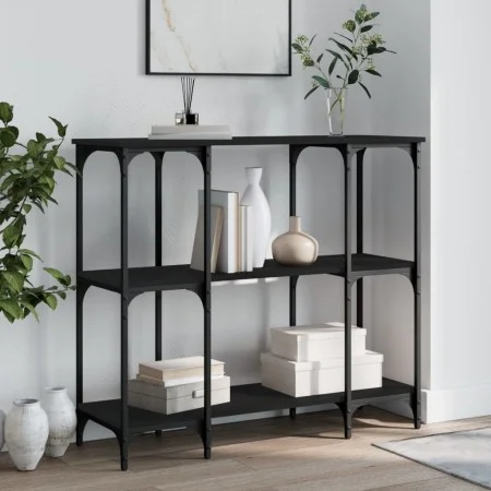 Mesa consola madera de ingeniería negra 102x35x90 cm by , Side tables - Ref: Foro24-834145, Price: 64,44 €, Discount: %