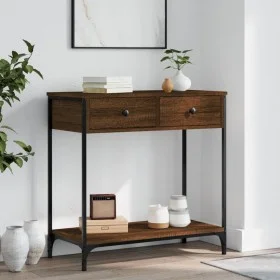 Mesa consola madera de ingeniería marrón roble 75x34,5x75 cm by , Side tables - Ref: Foro24-834179, Price: 57,39 €, Discount: %