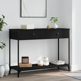Mesa consola madera de ingeniería negra 100x34,5x75 cm by , Side tables - Ref: Foro24-834170, Price: 69,02 €, Discount: %