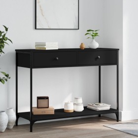 Mesa consola madera de ingeniería negra 100x34,5x75 cm by , Side tables - Ref: Foro24-834170, Price: 72,16 €, Discount: %