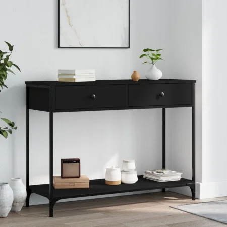 Mesa consola madera de ingeniería negra 100x34,5x75 cm by , Side tables - Ref: Foro24-834170, Price: 69,02 €, Discount: %