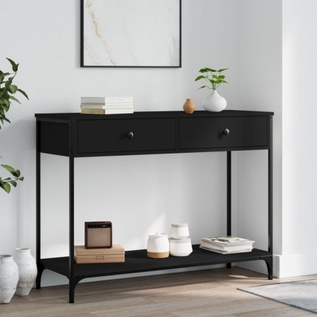 Mesa consola madera de ingeniería negra 100x34,5x75 cm by , Side tables - Ref: Foro24-834170, Price: 72,16 €, Discount: %