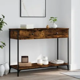 Konsole aus geräucherter Eichenholz-Sperrholzplatte, 100x34,5x75 cm. von , Seitentische - Ref: Foro24-834172, Preis: 63,84 €,...