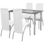 Weißes fünfteiliges Esszimmerset aus Kunstleder von vidaXL, Möbelsets für Küchen und Esszimmer - Ref: Foro24-242913, Preis: 2...