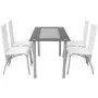 Weißes fünfteiliges Esszimmerset aus Kunstleder von vidaXL, Möbelsets für Küchen und Esszimmer - Ref: Foro24-242913, Preis: 2...