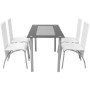 White Five-Piece Artificial Leather Dining Set by vidaXL, Furniture sets for kitchens and dining rooms - Ref: Foro24-242913, ...