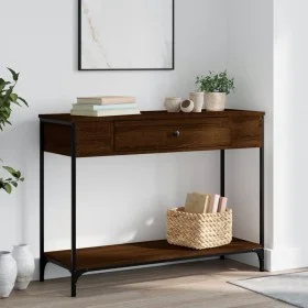 Mesa consola madera de ingeniería marrón roble 100x34,5x75 cm by , Side tables - Ref: Foro24-834164, Price: 76,86 €, Discount: %