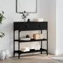 Mesa consola madera de ingeniería negra 72,5x25x75 cm by , Side tables - Ref: Foro24-834185, Price: 79,82 €, Discount: %