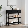 Mesa consola madera de ingeniería negra 72,5x25x75 cm by , Side tables - Ref: Foro24-834185, Price: 79,13 €, Discount: %