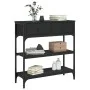 Mesa consola madera de ingeniería negra 72,5x25x75 cm by , Side tables - Ref: Foro24-834185, Price: 79,82 €, Discount: %