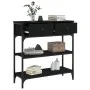 Mesa consola madera de ingeniería negra 72,5x25x75 cm by , Side tables - Ref: Foro24-834185, Price: 79,82 €, Discount: %