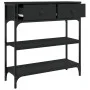 Mesa consola madera de ingeniería negra 72,5x25x75 cm by , Side tables - Ref: Foro24-834185, Price: 79,82 €, Discount: %